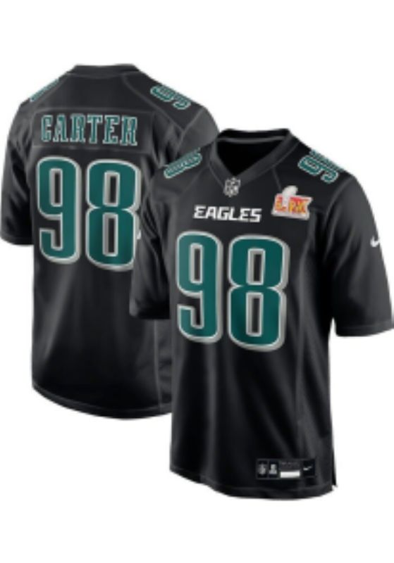 Men 2025 Philadelphia Eagles #98 Carter black Limited Nike NFL Jersey style 026